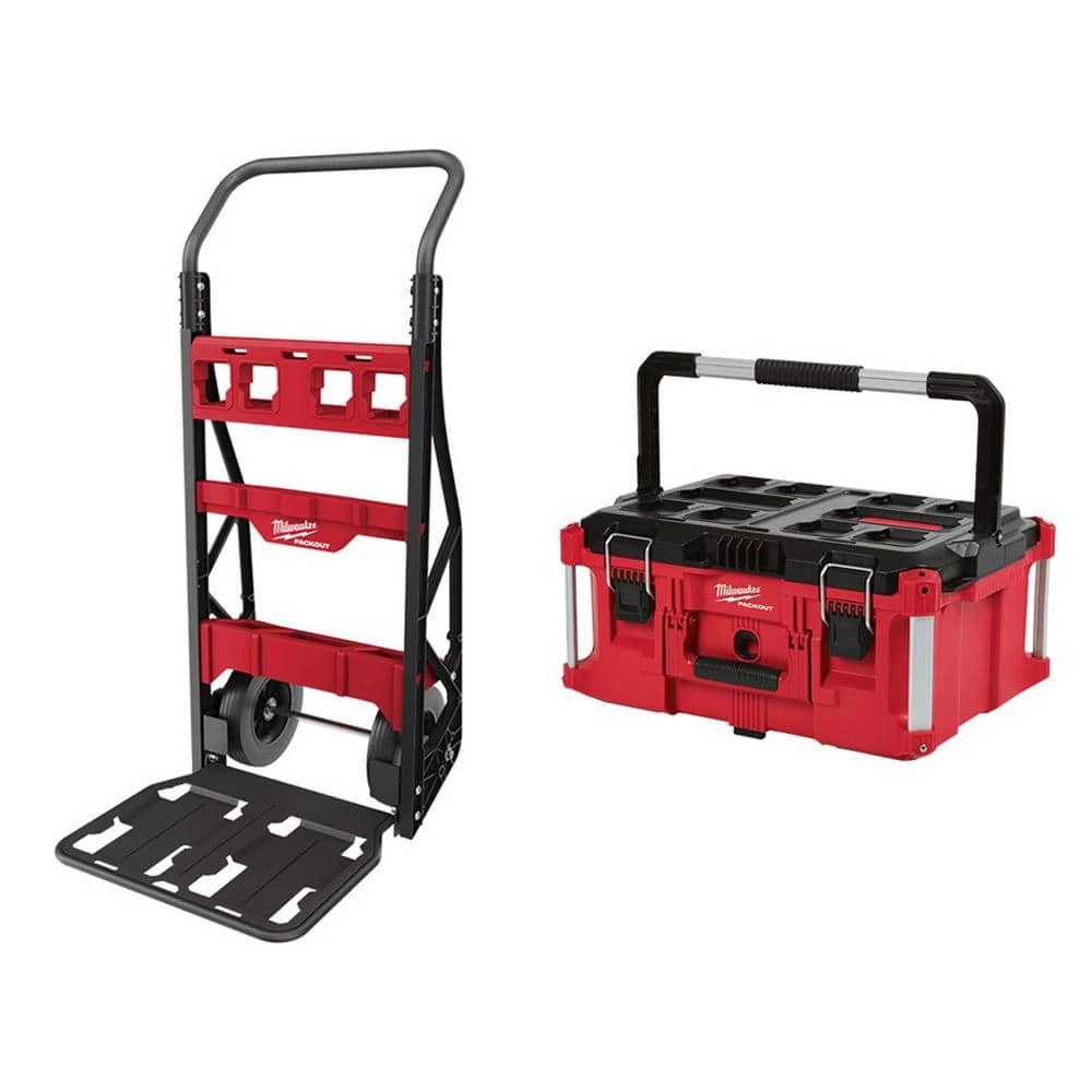 Milwaukee PACKOUT 20 in. 2-Wheel Utility Cart with Large Tool Box (2-Piece) 3 Milwaukee PACKOUT 20 in. 2-Wheel Utility Cart with Large Tool Box (2-Piece)