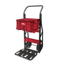 Milwaukee PACKOUT 20 in. 2-Wheel Utility Cart with (3) PACKOUT Tool Storage Crates -Tool Storage Online Shop red black milwaukee modular tool storage systems 48 22 8415 48 22 8440x3 4f 1000