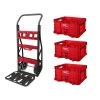 Milwaukee PACKOUT 20 in. 2-Wheel Utility Cart with (3) PACKOUT Tool Storage Crates 2 Milwaukee PACKOUT 20 in. 2-Wheel Utility Cart with (3) PACKOUT Tool Storage Crates -Tool Storage Online Shop red black milwaukee modular tool storage systems 48 22 8415 48 22 8440x3 64 1000