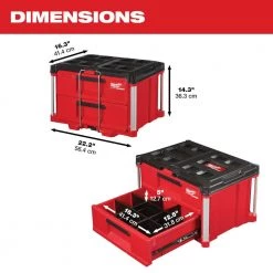 Milwaukee PACKOUT 20 in. 2-Wheel Utility Cart with 2-Drawer Tool Box -Tool Storage Online Shop red black milwaukee modular tool storage systems 48 22 8415 48 22 8442 1d 1000