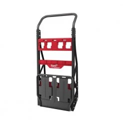 Milwaukee PACKOUT 20 in. 2-Wheel Folding Utility Cart w/3/8 in. and 1/4 in. SAE/Metric Mechanics Set (107-Piece) -Tool Storage Online Shop red black milwaukee modular tool storage systems 48 22 8415 48 22 9486 1d 1000