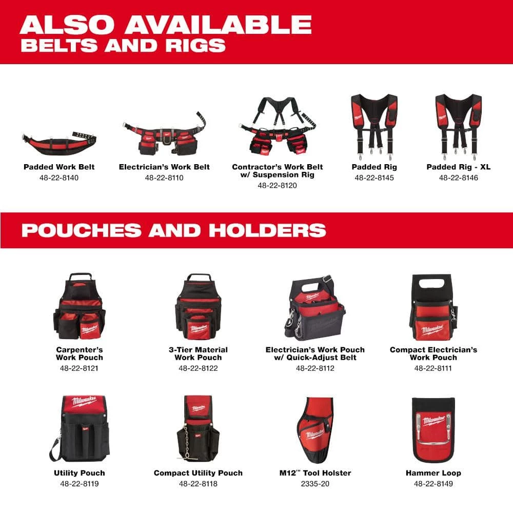 Milwaukee 15-Pocket Electricians Work Pouch/Holster with Quick Adjust Belt 5 Milwaukee 15-Pocket Electricians Work Pouch/Holster with Quick Adjust Belt - Image 3