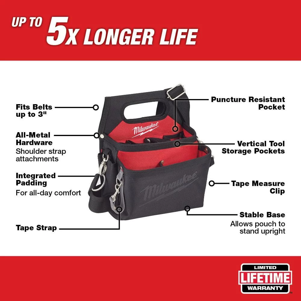 Milwaukee 15-Pocket Electricians Work Pouch/Holster with Quick Adjust Belt 4 Milwaukee 15-Pocket Electricians Work Pouch/Holster with Quick Adjust Belt - Image 2