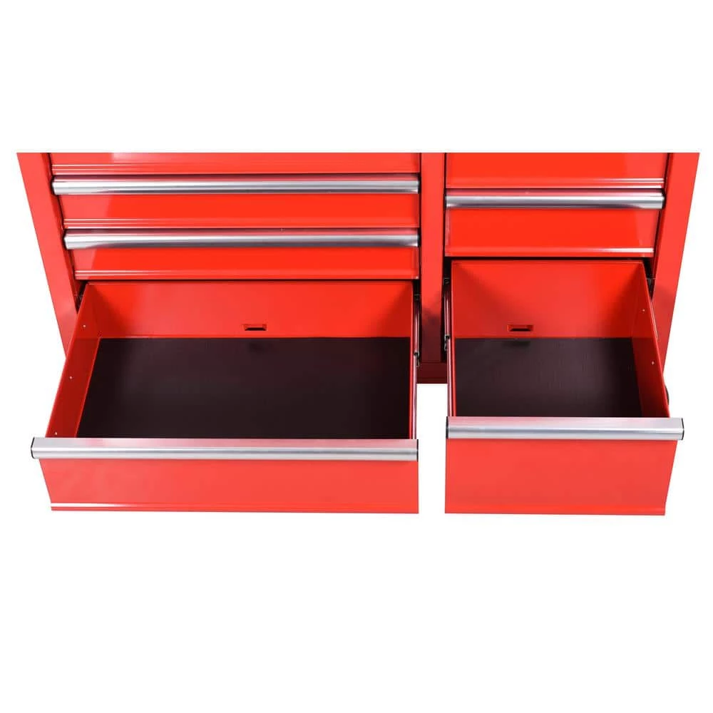 Husky 42 in. W x 18.1 in. D 8-Drawer Red Mobile Workbench Cabinet with Solid Wood Top 9 Husky 42 in. W x 18.1 in. D 8-Drawer Red Mobile Workbench Cabinet with Solid Wood Top - Image 7