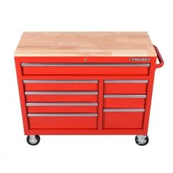 Husky 42 in. W x 18.1 in. D 8-Drawer Red Mobile Workbench Cabinet with Solid Wood Top 17 Husky 42 in. W x 18.1 in. D 8-Drawer Red Mobile Workbench Cabinet with Solid Wood Top -Tool Storage Online Shop red husky mobile workbenches h42mwc8red a0 1000
