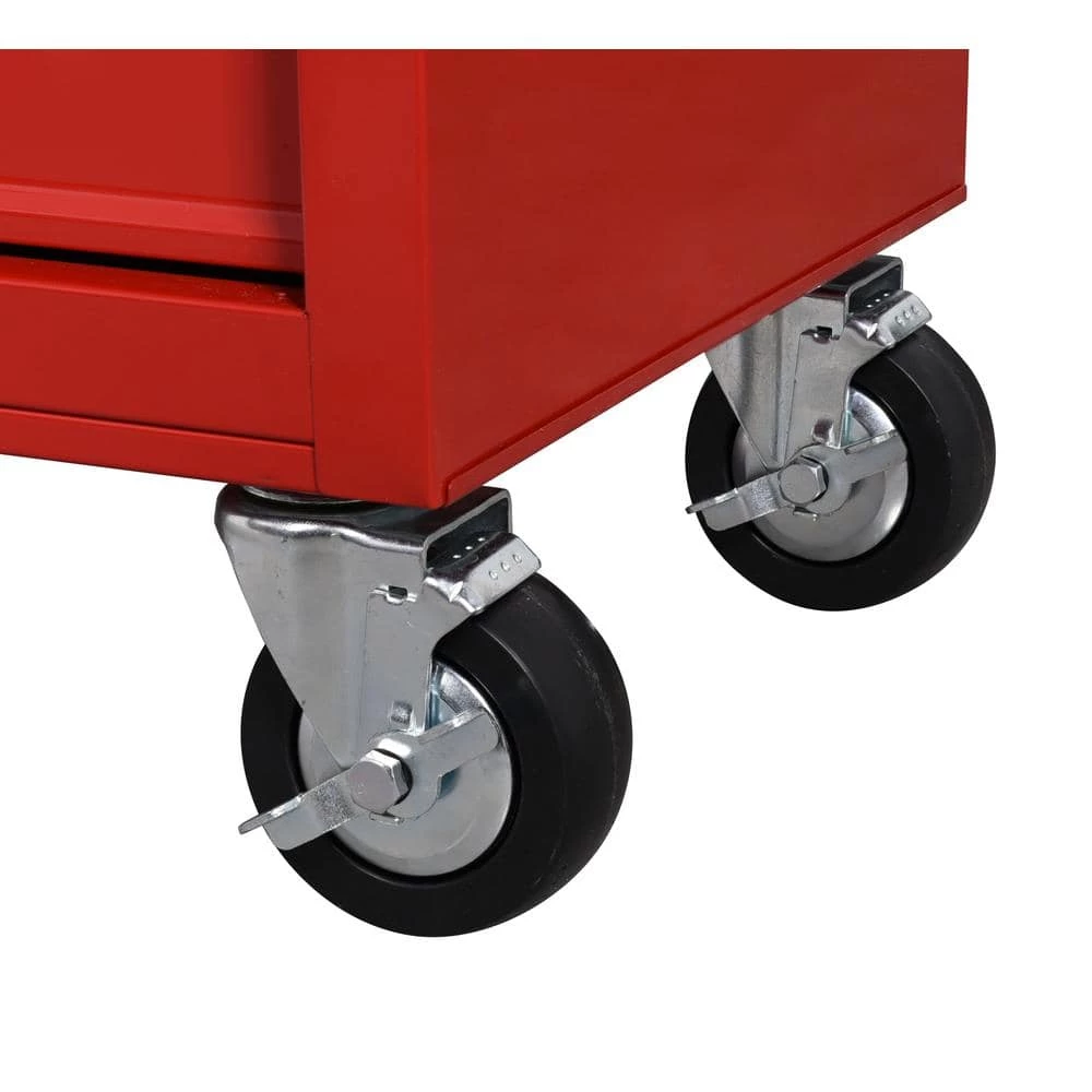 Husky 42 in. W x 18.1 in. D 8-Drawer Red Mobile Workbench Cabinet with Solid Wood Top 10 Husky 42 in. W x 18.1 in. D 8-Drawer Red Mobile Workbench Cabinet with Solid Wood Top - Image 8