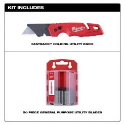 Milwaukee 15 in. PACKOUT Backpack with FASTBACK Folding Utility Knife and 50-Pack General Purpose Utility Blade Set -Tool Storage Online Shop red milwaukee modular tool storage systems 48 22 8301 48 22 1504 a0 1000
