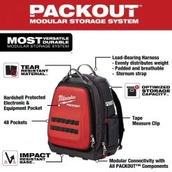 Milwaukee 15 in. PACKOUT Backpack and Combination Electricians 6-in-1 Wire Strippers Pliers -Tool Storage Online Shop red milwaukee modular tool storage systems 48 22 8301 48 22 3079 e1 1000