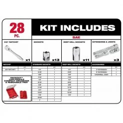 Milwaukee 15 in. PACKOUT Backpack and 3/8 in. Drive SAE Ratchet and Socket Mechanics Tool Set with PACKOUT Case (28-Piece) -Tool Storage Online Shop red milwaukee modular tool storage systems 48 22 8301 48 22 9481 40 1000