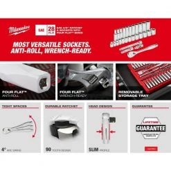 Milwaukee 15 in. PACKOUT Backpack and 3/8 in. Drive SAE Ratchet and Socket Mechanics Tool Set with PACKOUT Case (28-Piece) -Tool Storage Online Shop red milwaukee modular tool storage systems 48 22 8301 48 22 9481 a0 1000