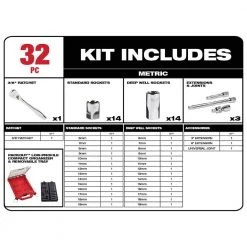 Milwaukee 15 in. PACKOUT Backpack 3/8 in. Drive METRIC Ratchet and Socket Mechanics Tool Set with PACKOUT Case (32-Piece) -Tool Storage Online Shop red milwaukee modular tool storage systems 48 22 8301 48 22 9482 40 1000