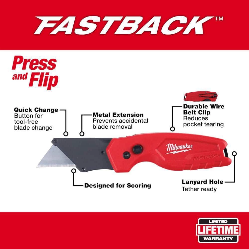 Milwaukee 10 in. PACKOUT Tote with FASTBACK 6-In-1 Folding Utility Knife and FASTBACK Compact Folding Utility Knife Set 8 Milwaukee 10 in. PACKOUT Tote with FASTBACK 6-In-1 Folding Utility Knife and FASTBACK Compact Folding Utility Knife Set - Image 6