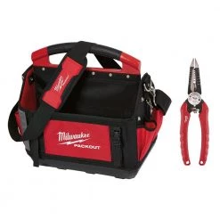 Milwaukee 15 in. PACKOUT Tote with 6-in-1 Wire Stripper Pliers