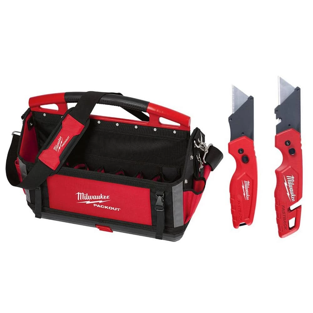 Milwaukee 20 in. PACKOUT Tote with Fastback Folding Utility Knife Set (2-Pack) 3 Milwaukee 20 in. PACKOUT Tote with Fastback Folding Utility Knife Set (2-Pack)