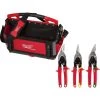 Milwaukee 20 in. PACKOUT Tote with Aviation Snips (3-Pack) -Tool Storage Online Shop red milwaukee modular tool storage systems 48 22 8320 48 22 4533 64 1000