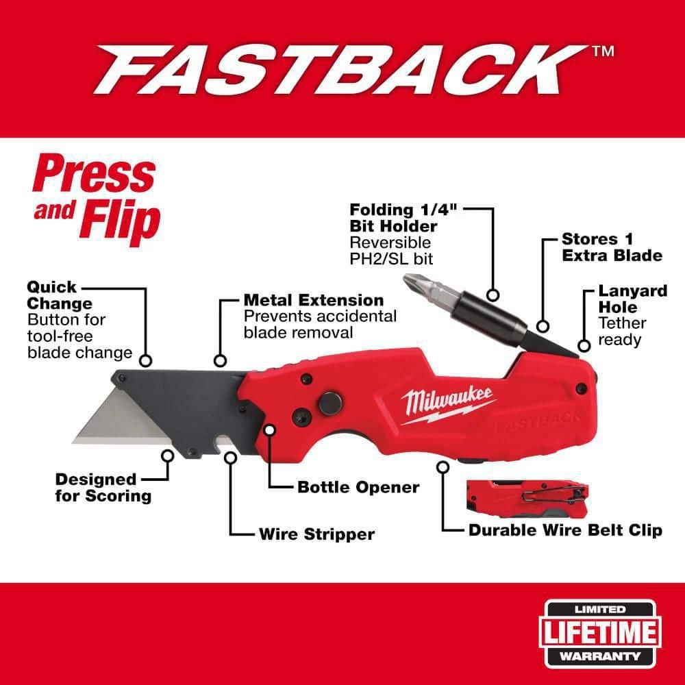 Milwaukee 20 in. PACKOUT Tool Bag with FASTBACK 6-In-1 Folding Utility Knife and FASTBACK Compact Folding Utility Knife Set 6 Milwaukee 20 in. PACKOUT Tool Bag with FASTBACK 6-In-1 Folding Utility Knife and FASTBACK Compact Folding Utility Knife Set - Image 4