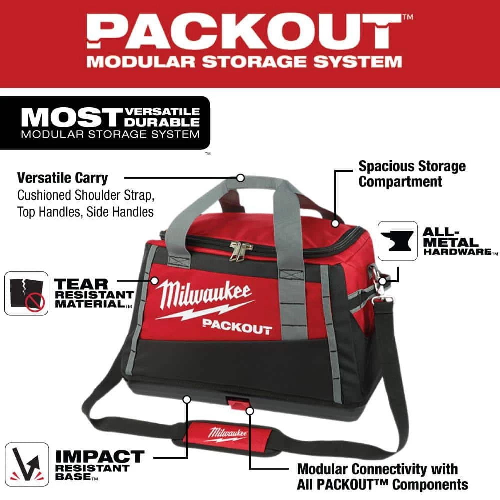 Milwaukee 20 in. PACKOUT Tool Bag with Tool Bag 4 Milwaukee 20 in. PACKOUT Tool Bag with Tool Bag - Image 2