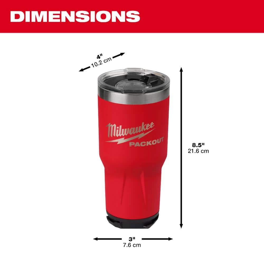 Milwaukee PACKOUT Red 30 oz. Tumbler 5 Milwaukee PACKOUT Red 30 oz. Tumbler - Image 3