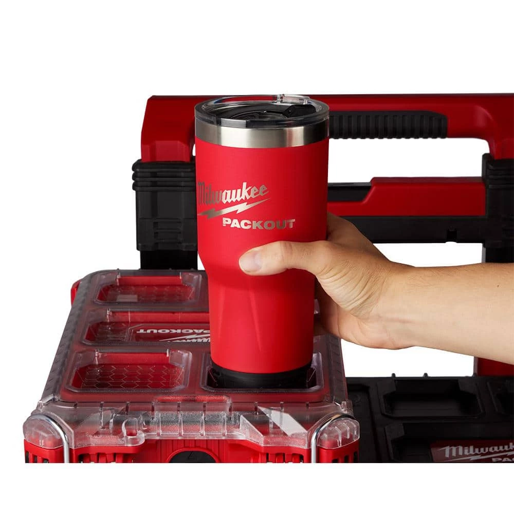 Milwaukee PACKOUT Red 30 oz. Tumbler 8 Milwaukee PACKOUT Red 30 oz. Tumbler - Image 6