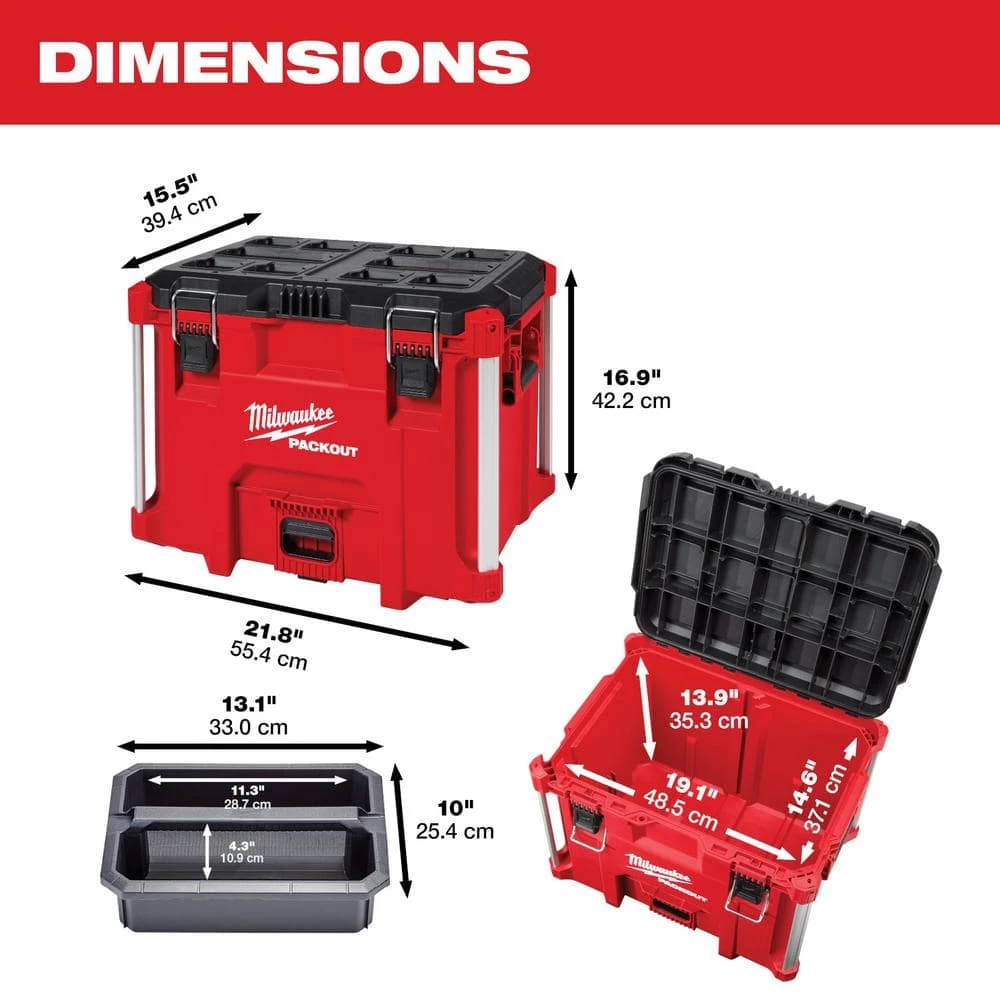 Milwaukee PACKOUT 22 in. Modular XL Tool Box 5 Milwaukee PACKOUT 22 in. Modular XL Tool Box - Image 3