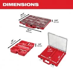Milwaukee PACKOUT 11-Compartment Low-Profile Impact Resistant Portable Small Parts Organizer -Tool Storage Online Shop red milwaukee modular tool storage systems 48 22 8431 40 1000