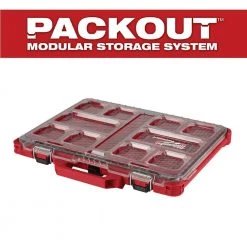Milwaukee PACKOUT 11-Compartment Low-Profile Impact Resistant Portable Small Parts Organizer -Tool Storage Online Shop red milwaukee modular tool storage systems 48 22 8431 fa 1000