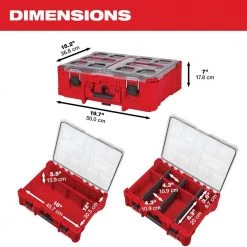Milwaukee PACKOUT 20 in. Deep Organizer with 6 Compartments and Quick Adjust Dividers -Tool Storage Online Shop red milwaukee modular tool storage systems 48 22 8432 40 1000