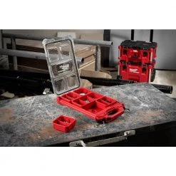 Milwaukee PACKOUT 5-Compartment Low-Profile Compact Small Parts Organizer (5-Pack) -Tool Storage Online Shop red milwaukee modular tool storage systems 48 22 8436x5 66 1000