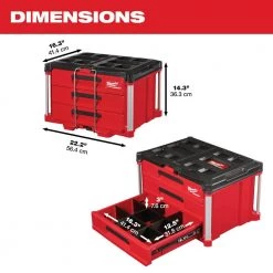 Milwaukee PACKOUT 22 in. Modular 3-Drawer Tool Box with Metal Reinforced Corners -Tool Storage Online Shop red milwaukee modular tool storage systems 48 22 8443 40 1000 1
