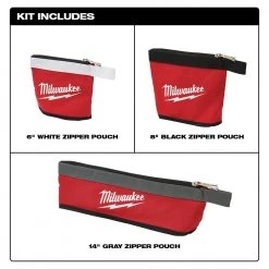 Milwaukee 14 in., 8 in. and 6 in. Multi-Size Zipper Tool Bags in Red (3-Pack) -Tool Storage Online Shop red milwaukee tool bags 48 22 8183 40 1000