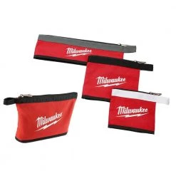Milwaukee 14 in., 12 in., 8 in. and 6 in. Multi-Size Zipper Tool Bags in Red (4-Pack)