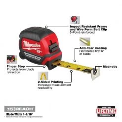 Milwaukee 10 in. Jobsite Backpack with 25 ft. x 1 in. Compact Magnetic Tape Measure (2-Pack) -Tool Storage Online Shop red milwaukee tool bags 48 22 8200 48 22 0325g 40 1000