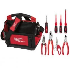 Milwaukee 15 in. PACKOUT Tote & Electrician Hand Tool Set (9-Piece)