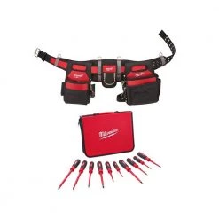 Milwaukee Electrician's Work Belt and 1000-Volt Insulated Screwdriver Set (10-Piece)