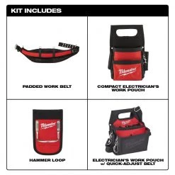 Milwaukee Adjustable Electricians Work Belt with 6-Piece Screwdriver Set -Tool Storage Online Shop red milwaukee tool belts 48 22 8110 48 22 2706 40 1000