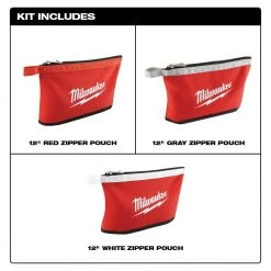 Milwaukee 12 in. Zipper Tool Bag in Multi-Color (3-Pack) -Tool Storage Online Shop red milwaukee tool belts 48 22 8193 40 1000
