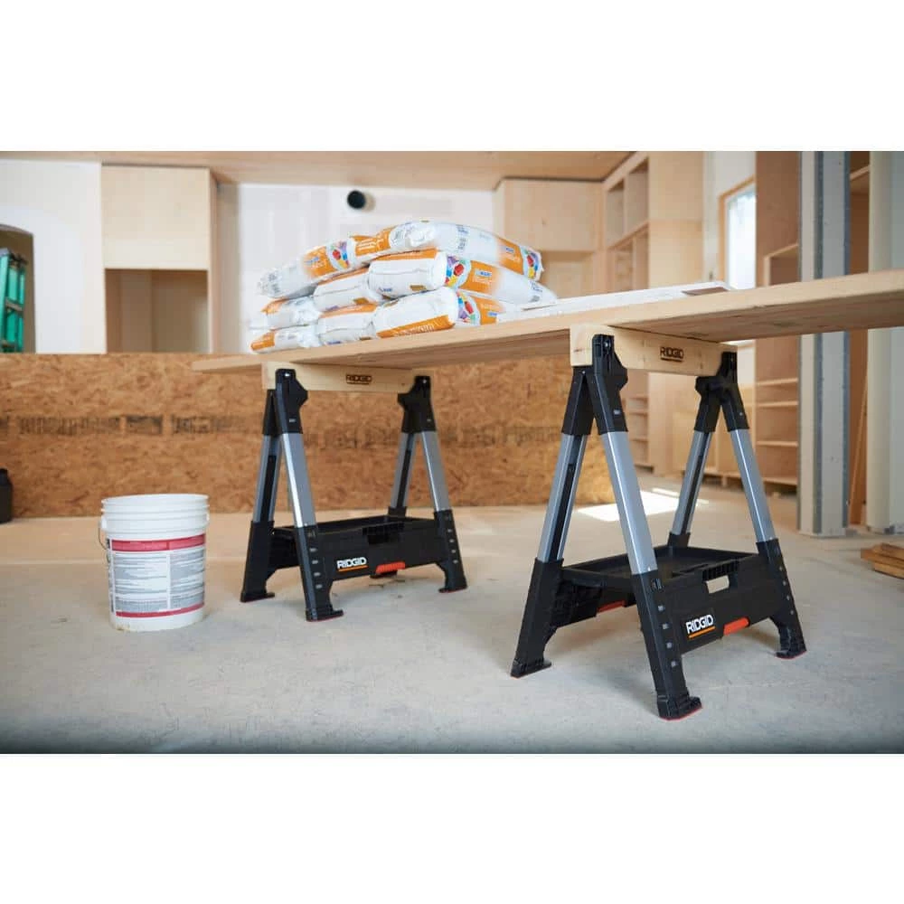 RIDGID 32 in. Adjustable Folding Sawhorse 4 RIDGID 32 in. Adjustable Folding Sawhorse - Image 2