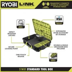 RYOBI LINK Rolling Tool Box with LINK Medium Tool Box and LINK Standard Tool Box 21 RYOBI LINK Rolling Tool Box with LINK Medium Tool Box and LINK Standard Tool Box -Tool Storage Online Shop ryobi green ryobi modular tool storage systems stm201 stm102 stm101 1d 1000