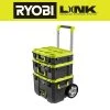 RYOBI LINK Rolling Tool Box with LINK Medium Tool Box and LINK Standard Tool Box -Tool Storage Online Shop ryobi green ryobi modular tool storage systems stm201 stm102 stm101 64 1000