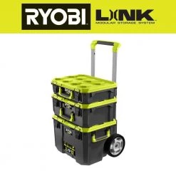 RYOBI LINK Rolling Tool Box with LINK Medium Tool Box and LINK Standard Tool Box