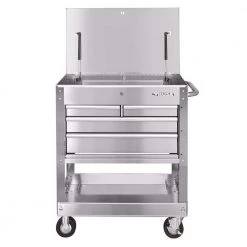 Husky 33 in. 4-Drawer Stainless Steel Mechanics Cart -Tool Storage Online Shop stainless steel tool carts houc3304jx1 4f 1000