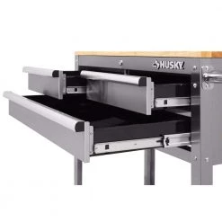 Husky 36 in. 3-Drawer with Solid Wood Top, Stainless Steel Utility Cart -Tool Storage Online Shop stainless steel tool carts houc3603bjx1 4f 1000