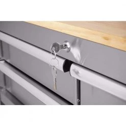 Husky 36 in. 3-Drawer with Solid Wood Top, Stainless Steel Utility Cart -Tool Storage Online Shop stainless steel tool carts houc3603bjx1 fa 1000