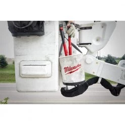 Milwaukee 12 in. Canvas Utility Bucket Tool Bag -Tool Storage Online Shop white black milwaukee tool bags 48 22 8271 44 1000