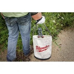 Milwaukee 12 in. Canvas Utility Bucket Tool Bag -Tool Storage Online Shop white black milwaukee tool bags 48 22 8271 fa 1000