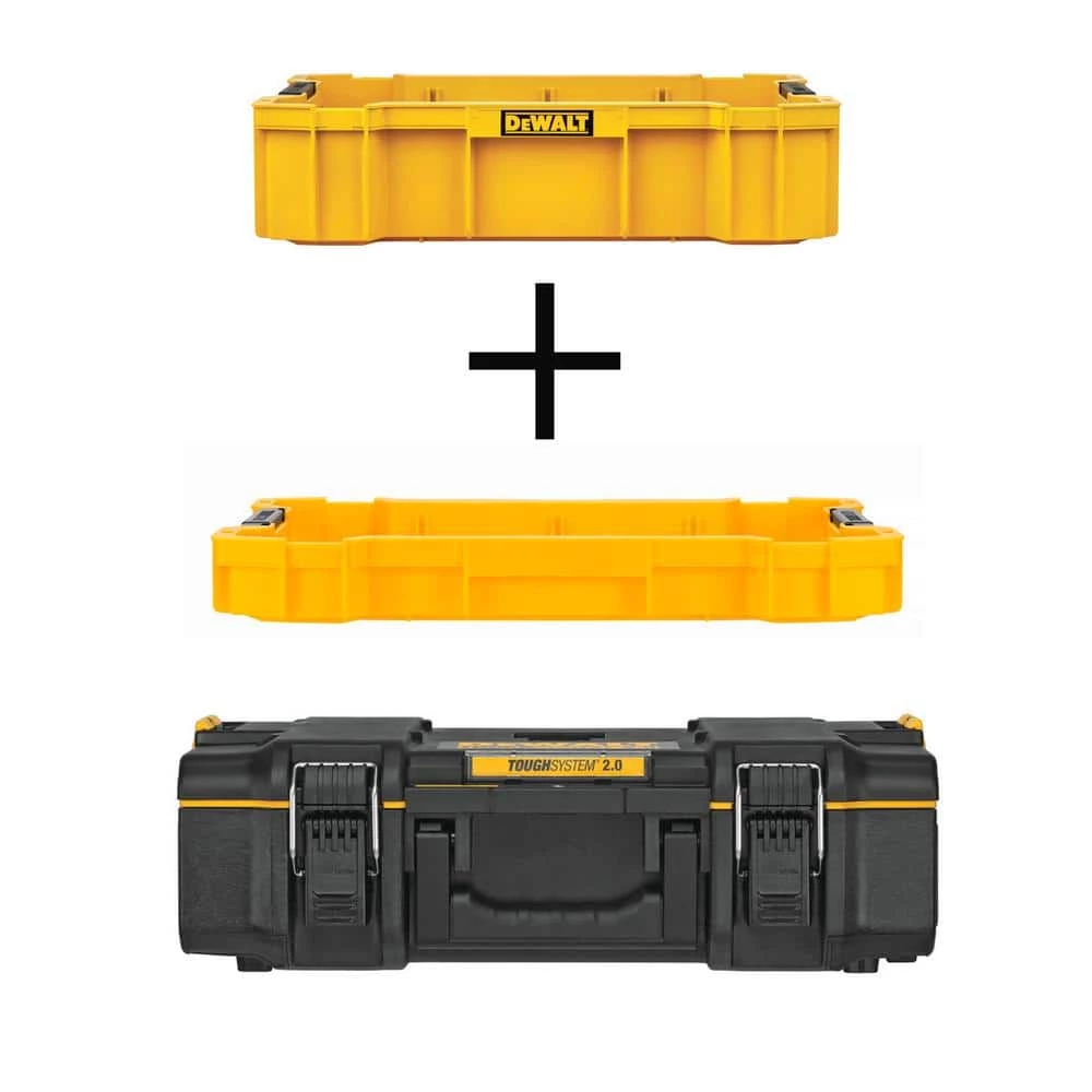 DEWALT 22 in. ToughSystem 2.0 Deep Tool Tray with ToughSystem 2.0 Shallow Tool Tray and ToughSystem 2.0 Small Tool Box 3 DEWALT 22 in. ToughSystem 2.0 Deep Tool Tray with ToughSystem 2.0 Shallow Tool Tray and ToughSystem 2.0 Small Tool Box